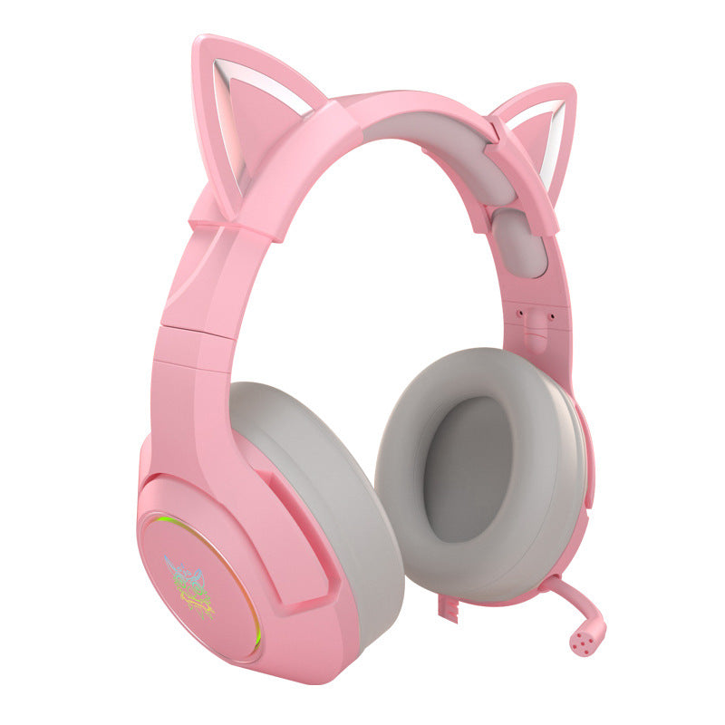 Head-mounted Cute Girls Wired Gaming Headset