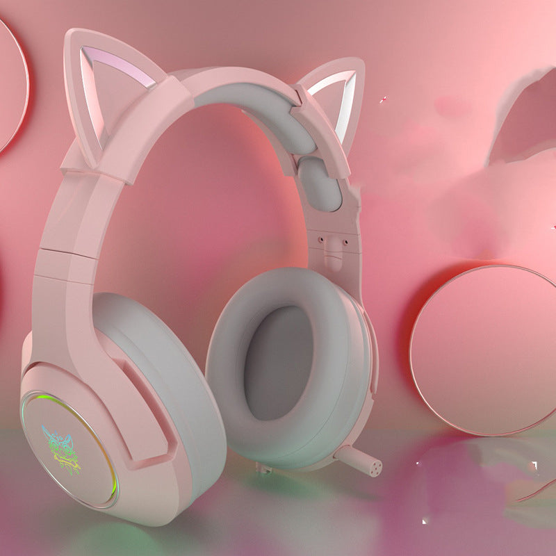 Head-mounted Cute Girls Wired Gaming Headset