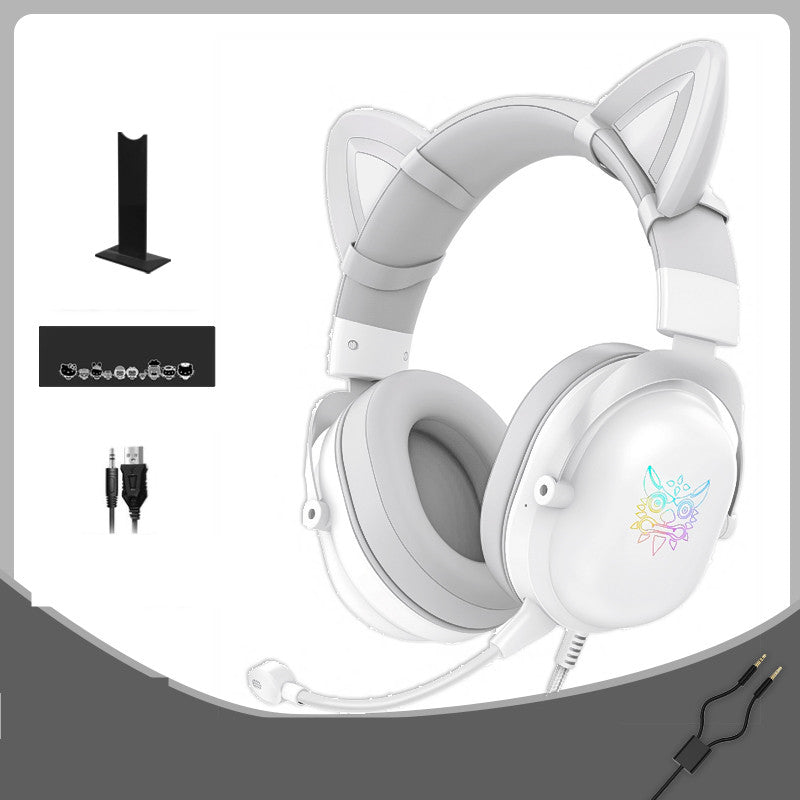 Head-mounted Cute Girls Wired Gaming Headset